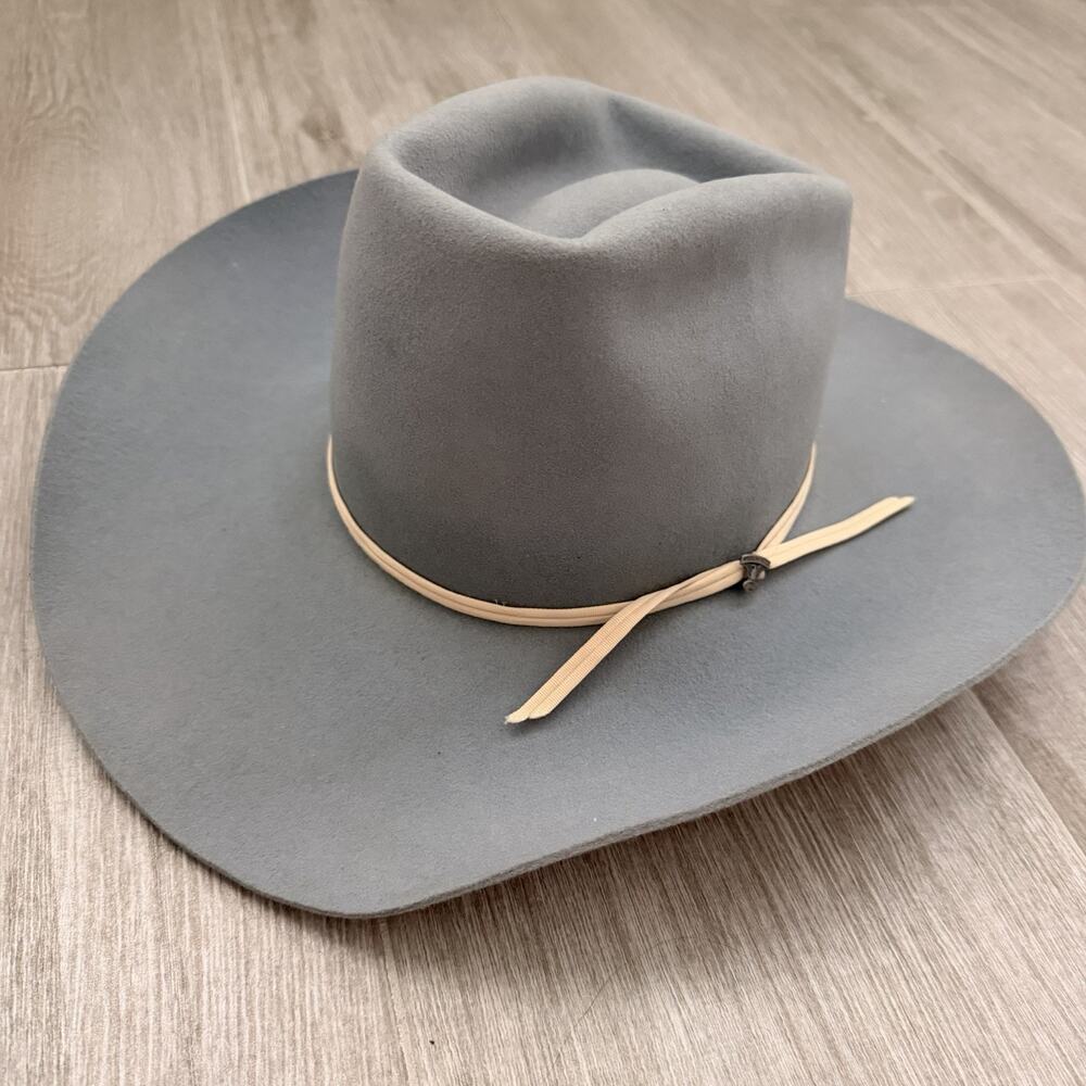 American Hat Co Cowboy Hat 6 7/8 Pure Wool Maxi-Felt Gray Houston Texas USA